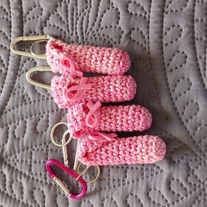 Lip balm holder with keychain